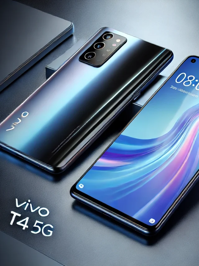 DALL·E 2025-03-25 21.07.59 - A realistic digital rendering of the Vivo T4 5G smartphone. The phone features a sleek, modern design with a large edge-to-edge display, a punch-hole